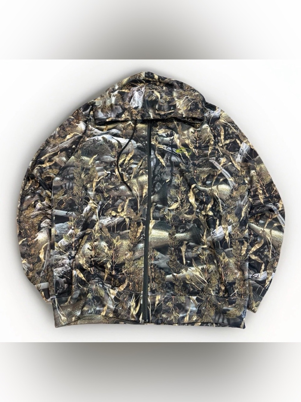Fishouflage Camo Full Zip Sweater Size XL Hoodie Fisherman Fishing Outdoors